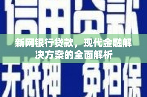 西沙新网银行贷款，现代金融解决方案的全面解析
