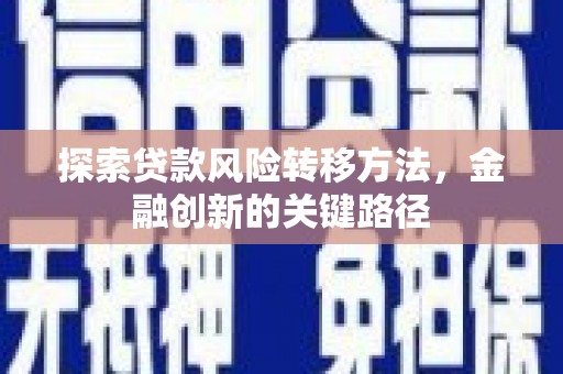 西沙探索贷款风险转移方法，金融创新的关键路径